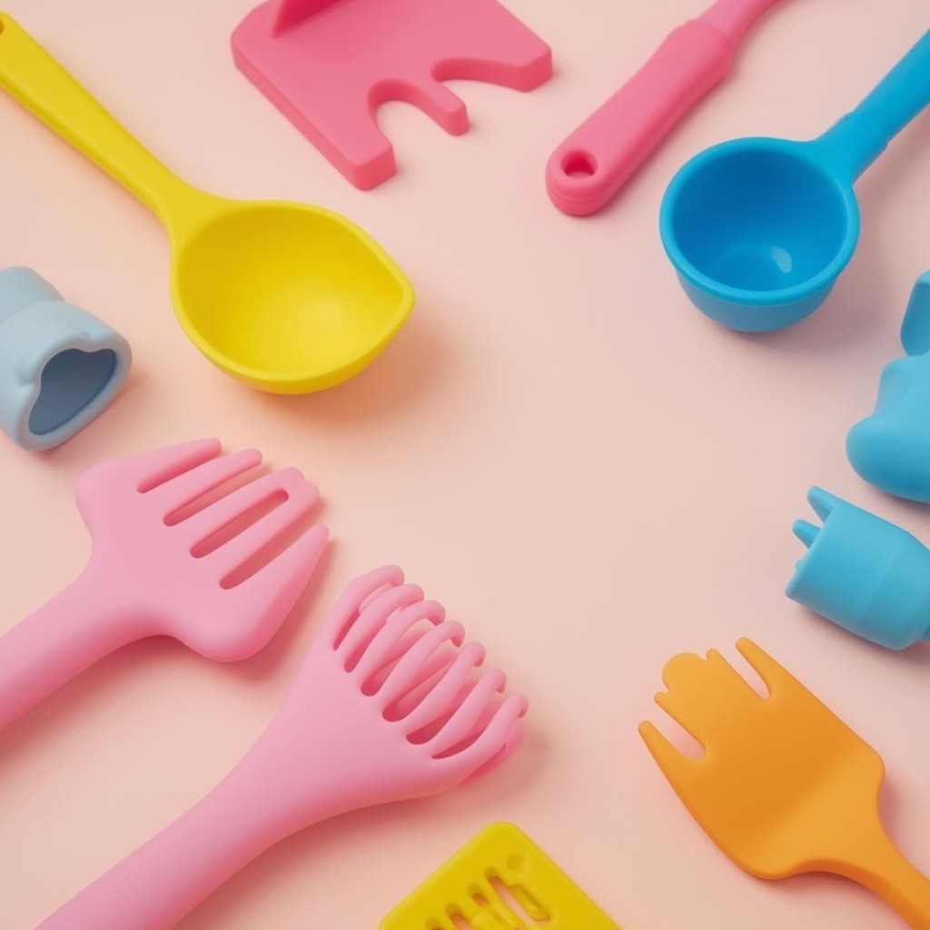 Child-sized utensils & silicone bake sets